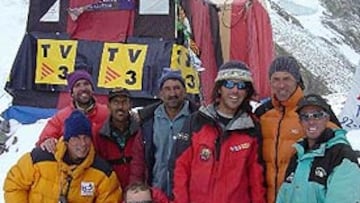 <b>TRAGEDIA. </b>Los integrantes de la expedición catalana al K2 en el Campo Base.