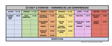 E3 2021: calendario, horarios y fecha de todas las conferencias