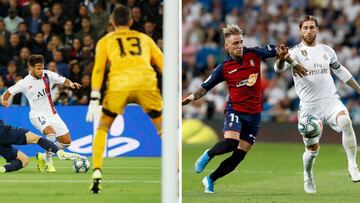 Courtois y Ramos, jugadores del Real Madrid.