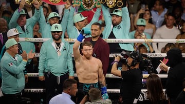 Saúl 'Canelo' Álvarez previo a la pelea contra Jaime Munguía por el campeonato absoluto de los pesos Supermedianos.