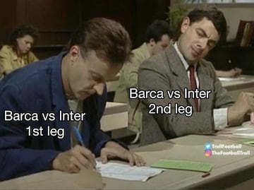 Los mejores memes de la eliminatoria de infarto entre el Inter y el Barcelona