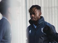 Efe Aghama ya se ha ejercitado hoy con el Huesca.