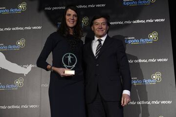 Ruth Beitia y Jos谷 Ram車n Lete.