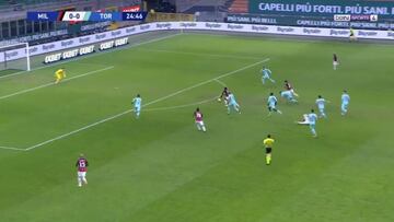 Asistencia preciosa al primer toque: ¡lo hizo la joya del Milan!