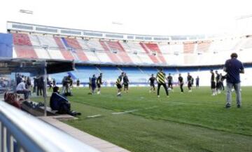 El entrenamiento del Barcelona y del Atlético