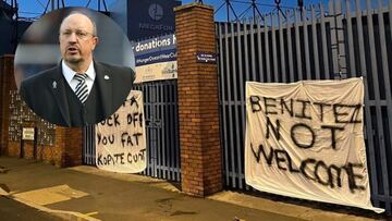 Pancartas contra Benítez en Goodison: "No eres bienvenido"