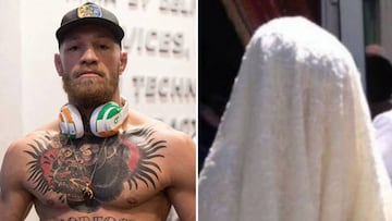 Im&aacute;genes de Conor McGregor y de la mujer de Khabib Nurmagomedov el d&iacute;a de su boda ataviada con el tradicional velo isl&aacute;mico
 