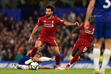 Salah in action against Chelsea at the weekend.