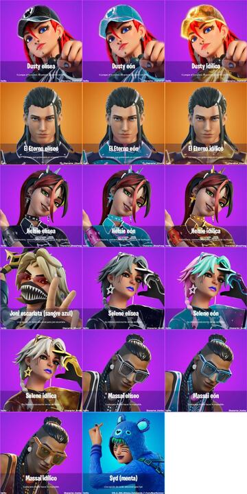 Todas las variantes de cosm&eacute;ticos nuevas del parche 23.10 de Fortnite