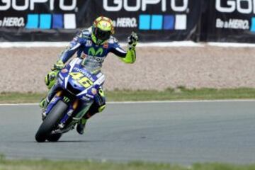 Valentino Rossi durante la calificación en el GP de Alemania.