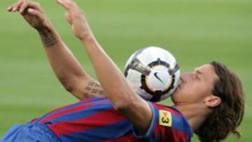 Zlatan Ibrahimovic durante su presentación