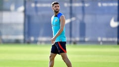 Miralem Pjanic durante un entrenamiento con el Barcelona.