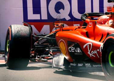 El piloto monegasco de Ferrari, Charles Leclerc, destrozó el alerón delantero en su última vuelta de SQ3.
