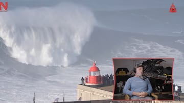 Alemao de Maresias hablando en un podcast sobre las olas gigantes en Nazaré
