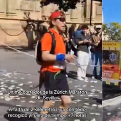 Llega el último en la maratón de Sevilla y se lleva el aplauso de medio TikTok
