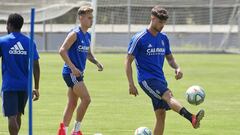 Javi Puado, durante un entrenamiento.