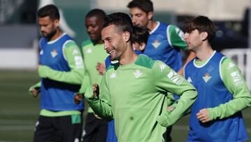 Canales, en un entrenamiento de la semana pasada.