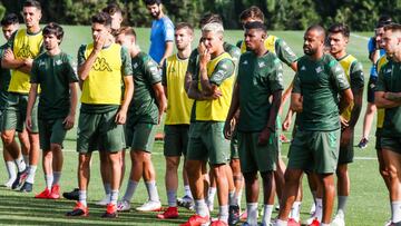 La plantilla del Betis en el primer entrenamiento.