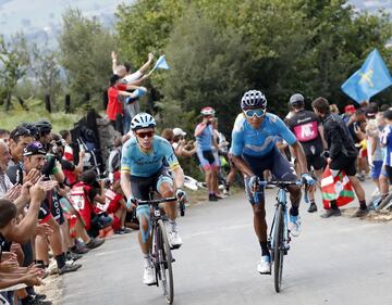 Nairo Quintana y Ángel López. 