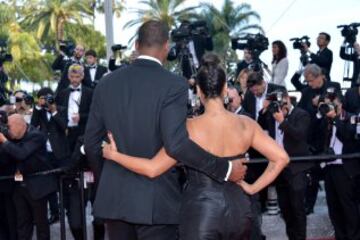 Carmelo Anthony y La La Anthony en la premier de "Loving".