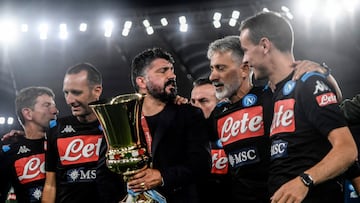 Gattuso ya ganó la Copa de Italia con el Nápoles.