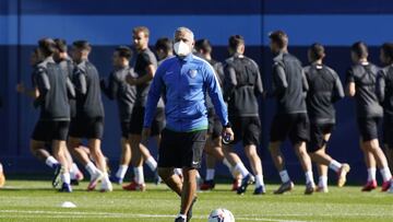 Sergio Pellicer durante el entrenamiento del martes.