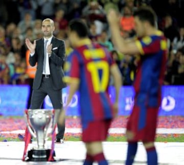 El 8 de mayo de 2008, fue designado por la junta directiva nuevo entrenador del Fútbol Club Barcelona para la temporada 2008/2009, Consiguió tres campeonatos de Liga consecutivos 08/09, 09/10, 10/11.