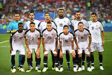 El once inicial de Costa Rica.