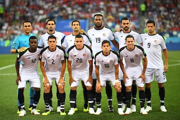 El once inicial de Costa Rica. 