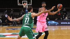 Brandon Davies, durante el partido entre el Zalgiris Kaunas y el Barcelona, correspondiente a la jornada 12 de la Euroliga