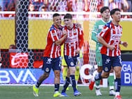 Armando Gonzalez celebrates his goal 1-0 of Guadalajara during the 11th round match between Guadalajara and Santos as part of the Liga BBVA MX Varonil, Torneo Clausura 2026 at Akron Stadium, on March 14, 2026 in Guadalajara, Jalisco, Mexico.