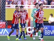 Armando Gonzalez celebrates his goal 1-0 of Guadalajara during the 11th round match between Guadalajara and Santos as part of the Liga BBVA MX Varonil, Torneo Clausura 2026 at Akron Stadium, on March 14, 2026 in Guadalajara, Jalisco, Mexico.