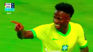 De pifia a carrera para ver repetida: la animalada de Vinicius para firmar la manita
