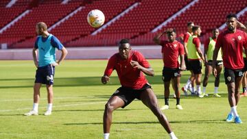 Umar Sadiq, durante un entrenamiento.