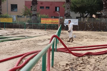 Campos de fútbol destrozados por la DANA en Valencia