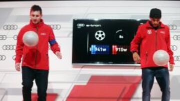 Messi y Neymar, en el acto.