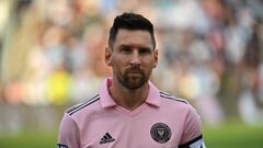 Inter Miami's Argentine forward #10 Lionel Messi warms up before the CONCACAF Leagues Cup semifinal football match between Inter Miami and Philadelphia Union at Subaru Park Stadium in Chester, Pennsylvania, on August 15, 2023. (Photo by ANGELA WEISS / AFP)