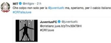 Italian transport ministry's tweet on Cristiano transfer causes stir