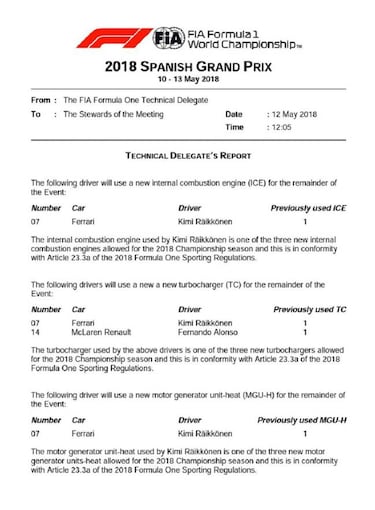 594 vueltas después, Alonso cambia una pieza de su motor