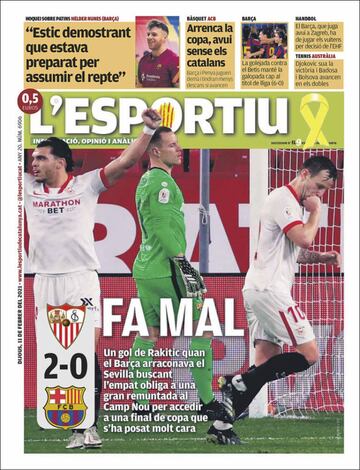 "Mucho Sevilla para este Barça"... las portadas deportivas de hoy