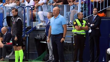 Pepe Mel, durante el Málaga - Lugo.