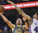 Curry (41) no evita que los 76ers rompan la racha de los Warriors