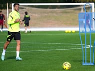 Nelson Monte, en un entrenamiento con el Almería.,