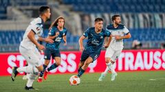 Momento del partido entre el Olympique de Marsella y la Lazio.