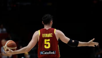 VALENCIA, 06/07/2024.- El alero de la selección española de baloncesto Rudy Fernández, durante el partido de semifinales del preolímpico que disputan las selecciones de España y Finlandia este sábado en Valencia. EFE/Kai Försterling