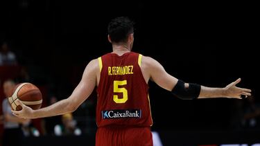 El alero de la selección española de baloncesto Rudy Fernández, durante el partido de semifinales del preolímpico que disputaronn las selecciones de España y Finlandia en Valencia.