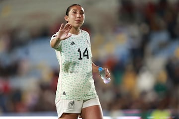   Karina Rodriguez of Mexico during the game Mexico (Mexican National Team) vs Trinidad y Tobago, corresponding to League A of the Group Stage Qualifiers for the CONCACAF Womens Gold Cup, at Hidalgo Stadium, on September 26, 2023.