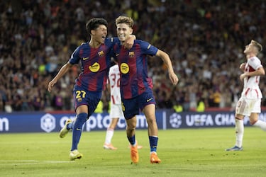 Se anticipa Pedri jugándose el tipo, Dro se gira, conduce y cede a Fermín, quien amaga dentro del área para finalizar de zurda