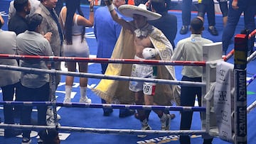 Alan David Picasso during fight of WBC Silver World Championship fight against Azat Hovhannisyan, at Mexico City Arena, on August 24, 2024, in Mexico