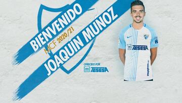 Joaqu&iacute;n Mu&ntilde;oz jugar&aacute; en el M&aacute;laga hasta junio de 2021.